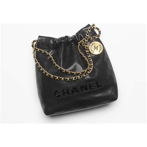 chanel black and silver bag mini shiny leather|Chanel 22 mini handbag, Shiny calfskin & gold.